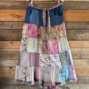 Young Threads Vintage Boho Patchwork Lined Skirt Size 1X NWT